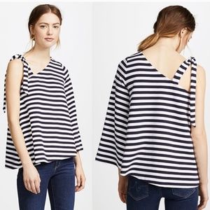 NWT Club Monaco Striped One Shoulder Top